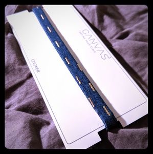 NEW Canvas Blue Denim Choker with Gold Accents